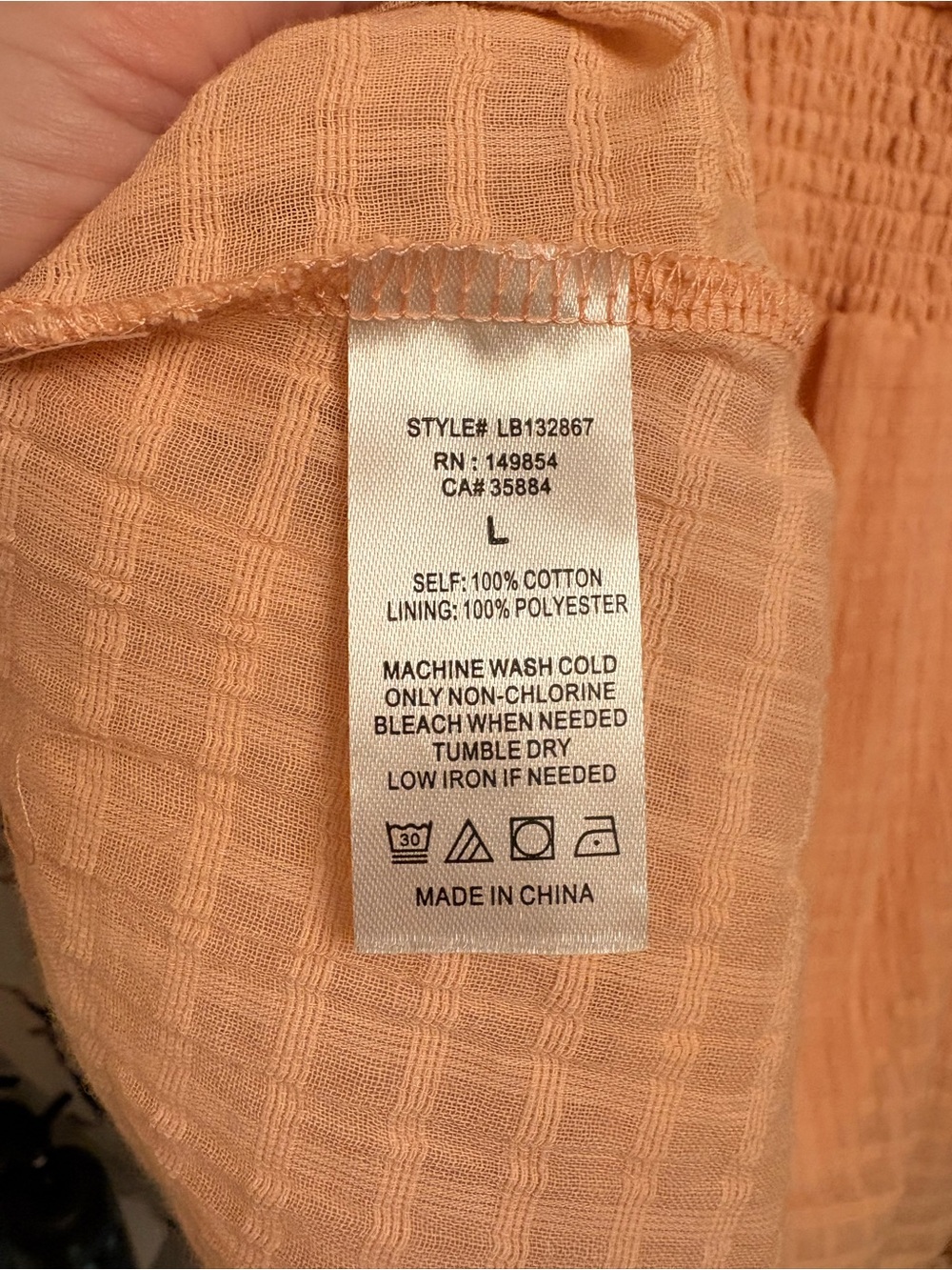 New Large Peach Ruffle Tiered Dress - Picture 8 of 8